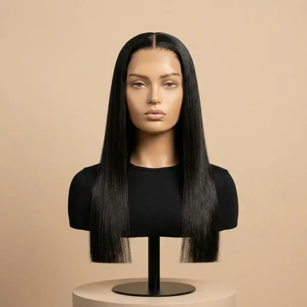 Bone Straight Glueless 5x5 HD Lace Closure Wig – Pre-cut & Bleached, alternate view