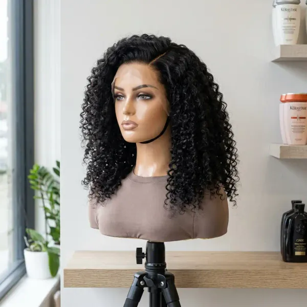 LovelyHair All-Day Comfort Wig 200% Density Deep Wave Glueless 7x6 Closure HD Lace Human Hair Wig Pre-Cut Lace, alternate view