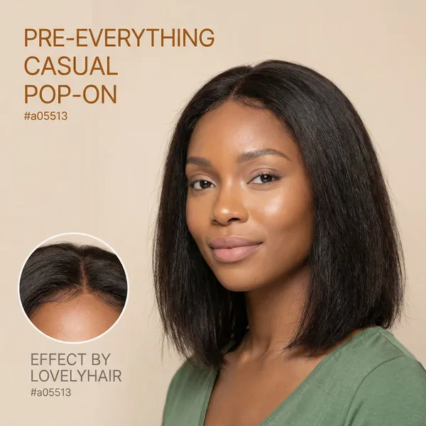 Everyday Glueless HD Lace Bob Wig | Raw Human Hair 10-14", alternate view