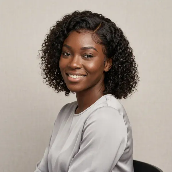 Fumi Short Cut Curly Minimalist HD Lace Glueless Side  or Middle Part Wig 100% Human Hair Pre-Cut Lace